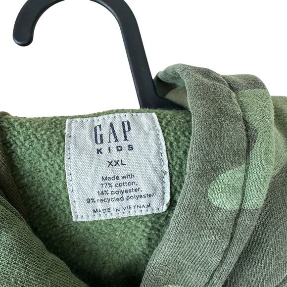 GAP Kids XXL Camo Hoodie Military Green Pullover Sweatshirt - Picture 4 of 9